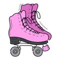 Pink roller skates vector isolated