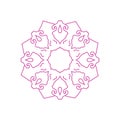 Pink Ornamental Mandala isolated On White