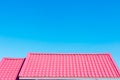 Pink roof with blue sky background Royalty Free Stock Photo