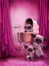 Pink room with plush toys