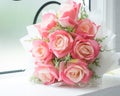 Pink Rose, artificial flowers bouquet Royalty Free Stock Photo