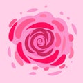 Pink rose background. Abstract flower head vector illustration
