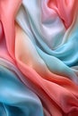 Pink, rose, beige, blue silk satin draped fabric. Light pale luxury elegant background with space for design. Vertical Royalty Free Stock Photo