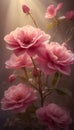 Pink Rose Blossom with Beautiful Petals in a Summer Garden Macro Shot Royalty Free Stock Photo