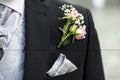 Pink rose boutonniere flower groom wedding coat with tie shirt