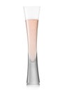 Pink rose champagne flute luxury crystal glass on white background Royalty Free Stock Photo