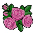 Pink Rose Embroidery Patch