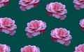 Pink Rose flower floral seamless pattern ornamental textile paper print wallpaper decorative design vector Royalty Free Stock Photo