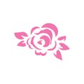 Pink rose flower graphic tattoo shape cut