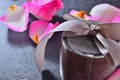 Pink Rose flower silver gift box ribbon