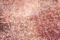 Pink rose gold square mosaic tiles for background Royalty Free Stock Photo