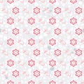 Pink, rose and green stylized flowers and leaves on terazzo background seamless repeat. Royalty Free Stock Photo