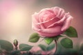 pink rose light bokeh on background. Illustration AI Generative Royalty Free Stock Photo