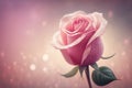 pink rose light bokeh on background. Illustration AI Generative Royalty Free Stock Photo