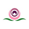 Pink Rose Ornamental Flower Logo Template Illustration Design. Vector EPS 10 Royalty Free Stock Photo