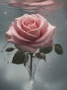 pink rose with water droplets pink rose in water pink rose with water drops Royalty Free Stock Photo