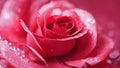 pink rose with water drops a red rose with water drops on its petals Royalty Free Stock Photo