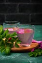 Pink rose water, summer healthy drink Royalty Free Stock Photo