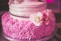 Pink Rose Wedding Cake Royalty Free Stock Photo