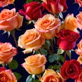 Pink roses against dark background, floral bouqeut for romance and love Royalty Free Stock Photo