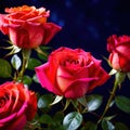 Pink roses against dark background, floral bouqeut for romance and love Royalty Free Stock Photo