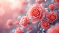 Roses bloom soft-focus background
