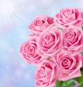 Pink roses bunch