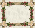 Pink roses exotic floral border