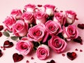pink roses full of love and affection for women