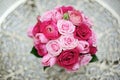 Pink roses and peonies vintage bouquet