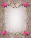 Pink Roses Wedding Border Royalty Free Stock Photo