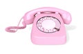 Pink Rotary Phone isolated Royalty Free Stock Photo