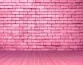 Pink Rough Brick Wall Grunge Texture Pattern For Background In Rural Room. Backdrop For Cafe. Abstract Sweet Stonewall Wallpaper