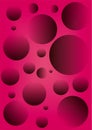 Pink round bubbles with embossed and shadow effects