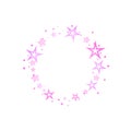 Pink round label with stars. Best, award, winner prize wreath on white background