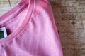 Pink round neck T-Shirt close up