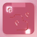 Pink Route location icon isolated on pink background. Map pointer sign. Concept of path or road. GPS navigator Royalty Free Stock Photo