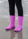 Pink Rubber boots north sea Royalty Free Stock Photo