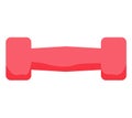 Pink rubber dumbbell. Sports equipment for training in gym. Lightweight tool for doing exercises