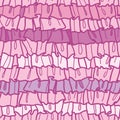 Pink ruffle fabric stripes seamless pattern