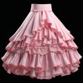 Pink Ruffled Skirt: 3d Style, Traditional Theatrical Design