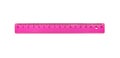 The pink ruler is plastic for measuring centimeters