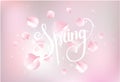 Pink sakura falling petals background. Vector illustration Royalty Free Stock Photo