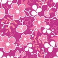 Pink Sakura Kimono Blossom Seamless Pattern