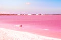 Pink Salt lake. Spain, Torrevieja Royalty Free Stock Photo