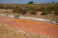 Pink salt lake in Torrevieja. Spain Royalty Free Stock Photo