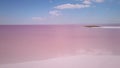 Pink Salt And Water Aerial Drone Footage