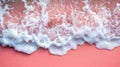 Vibrant Pink Beach Shoreline with White Foamy Waves Royalty Free Stock Photo