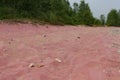Pink sand coast on Lake Baikal