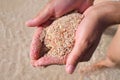 Pink sand of Elafonissi beach - Crete